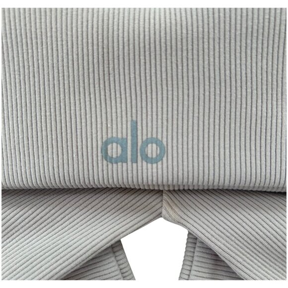 ALO Yoga Emulate Bra Silver Cloud Ribbed Crossback M - Picture 4 of 8